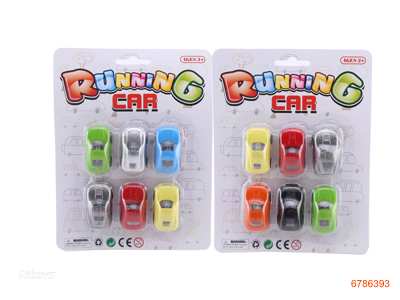 P/B CAR.6PCS 4ASTD 8COLOUR