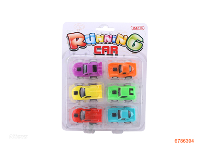 P/B RACE CAR.6PCS 4ASTD 6COLOUR