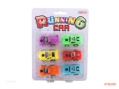 P/B RACE CAR.6PCS 4ASTD 6COLOUR