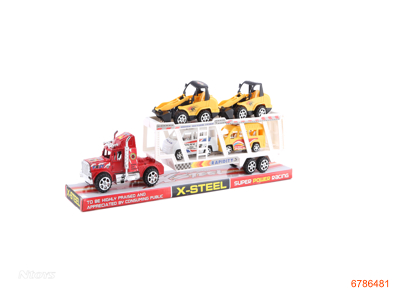 F/P CAR W/POLICE CAR AND CONSTRUCTION ENGINE