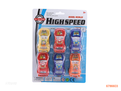 P/B RACE CAR.6PCS.2ASTD 4COLOUR