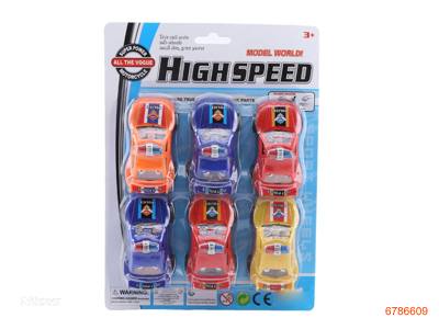 P/B  POLICE CAR.6PCS.2ASTD 4COLOUR