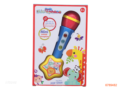 MUSICAL MICROPHONE W/LIGHT/MUSIC W/O 2AA BATTERIES