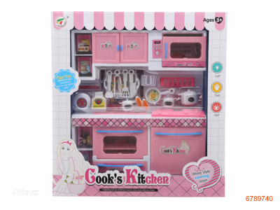 COOKING SET W/LIGHT/SOUND/3 BUTTON BATTERIES