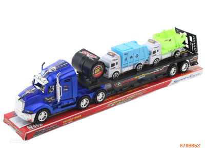 F/P CONSTRUCTION ENGINE W/2PCS SANITATION CAR 4COLORS