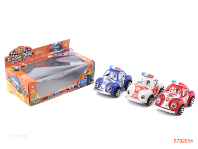 P/B POLICE CAR,3PCS,3COLOUR