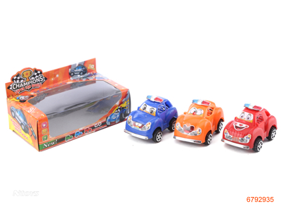 P/B POLICE CAR,3PCS,3COLOUR