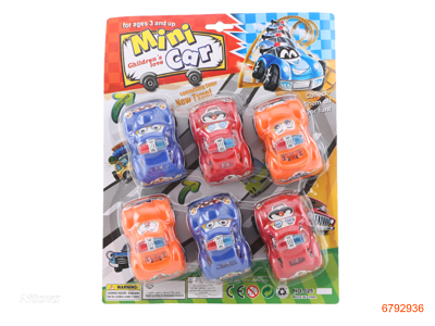 P/B POLICE CAR,6PCS,3COLOUR