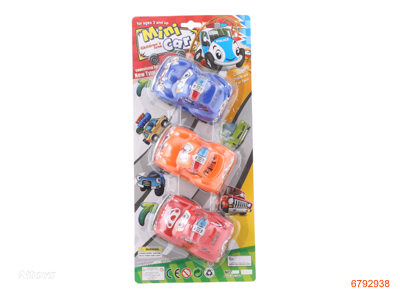 P/B RACE CAR,3PCS,3COLOUR