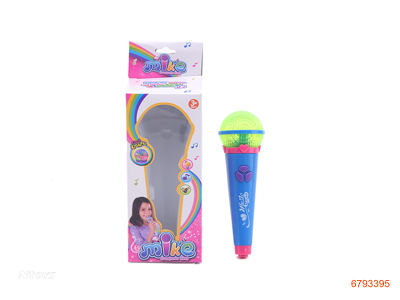 MICROPHONE W/LIGHT/MUSIC W/O 2*AA BATTERIES 4COLOURS