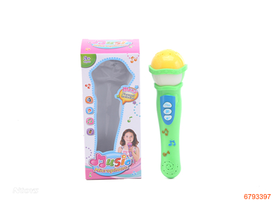 MICROPHONE W/LIGHT/MUSIC W/O 3*AAA BATTERIES 2COLOURS