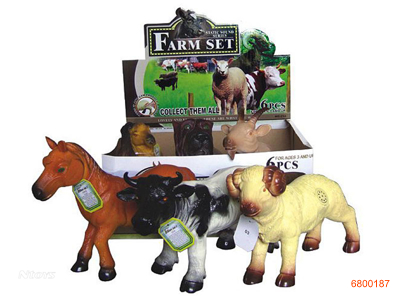 PVC COTTON FILLING PASTURE ANIMAL W/IC.6PCS/BOX