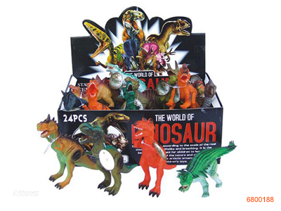 PVC COTTON FILLING WHISTLE DINOSAUR 24PCS/BOX