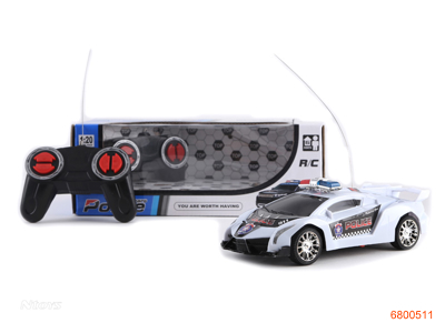 1:20 4CHANNELS R/C POLICE CAR W/O 3AA BATTERIES IN CAR 2AA BATTERIES IN CONTROLLER 2COLOUR