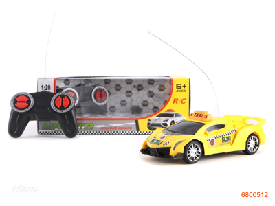 1:20 4CHANNELS R/C TAXI CAR W/O 3AA BATTERIES IN CAR 2AA BATTERIES IN CONTROLLER 2COLOUR
