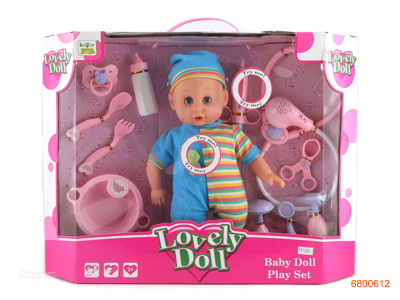 12''FASHION DOLL SET W/4SOUND/3*AG13 BATTERIES