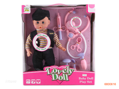 14''FASHION DOLL SET W/4SOUND/3*AG13 BATTERIES