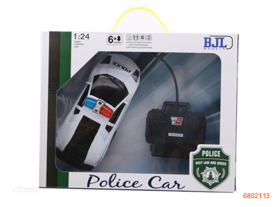 1:24 4CHANNELS R/C  POLICE CAR,W/LIGHT/3*1.2V BATTERIES AND CHARGER IN CAR,W/O 2AA IN CONTROLLER
