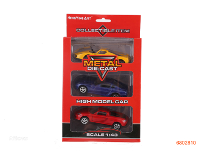 1:43 PULL BACK DIE-CAST CAR 3PCS