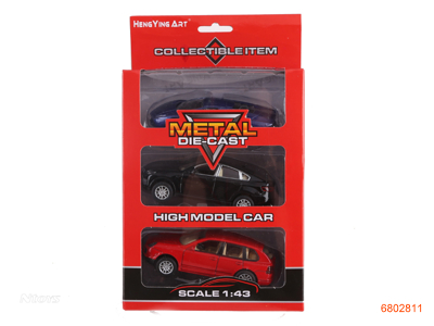 1:43 PULL BACK DIE-CAST CAR 3PCS