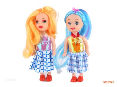 3'' SOLID BODY FASHION DOLL SET 2PCS MORE COLOUR