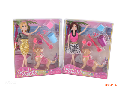 11.5'' SOLID BODY FASHION DOLL SET 2ASTD