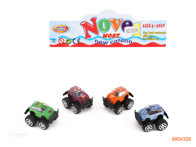 P/B POLICE CAR 4PCS 8COLOUR