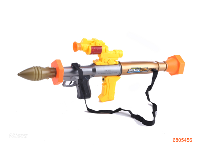 B/O ROCKET GUN W/LIGHT/MUSIC/PROJECTION W/O 3AA BATTERIES