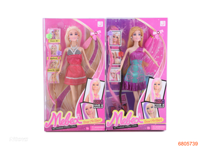 11.5''SOLID BODY FASHION DOLL SET 2ASTD