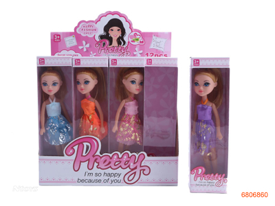 9''EMPTY BODY FASHION DOLL SET 12PVC BOX/DISPLAY BOX 4COLOUR