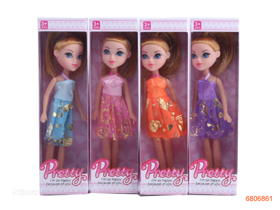 9''EMPTY BODY FASHION DOLL SET 4COLOUR