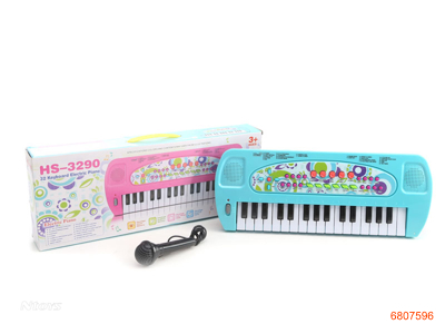 ELECTRIC KEYBOARD W/MICROPHONE W/O 4AA BATTERIES 2COLOUR