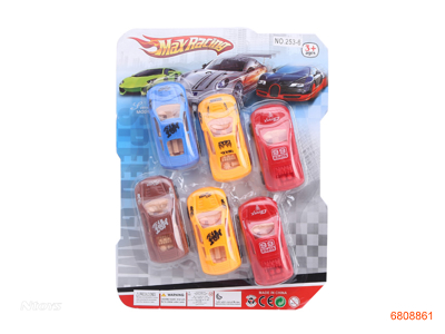 P/B CAR.6PCS.4COLOUR