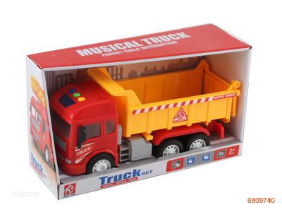 FRICTION TRUCK W/LIGHT/MUSIC,W/O 3*AA BATTERIES