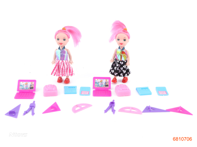 3.5''SOLID BODY FASHION DOLL SET