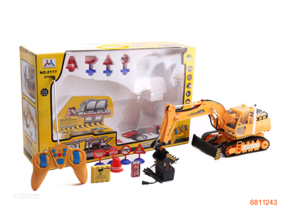 11CHANNEL R/C CONSTRUCTION TRUCK W/4.8V BATTERIES IN CAR/CHARGER/9V BATTERIES IN CONTROLLER