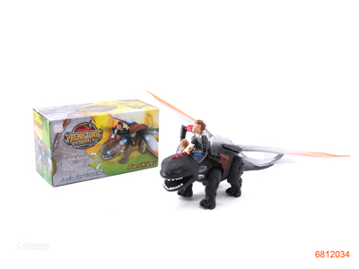 B/O DINOSAUR W/LIGHT/SOUND W/O 3AA BATTERIES 2COLOUR