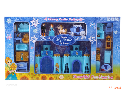 CASTLE SET W/LIGHT/MUSIC W/3AG13 BUTTON BATTERIES