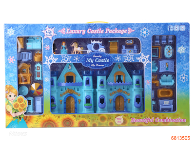 CASTLE SET W/LIGHT/MUSIC W/2*AA BATTERIES