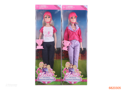 11.5''SOLID BODY FASHION DOLL SET 2ASTD