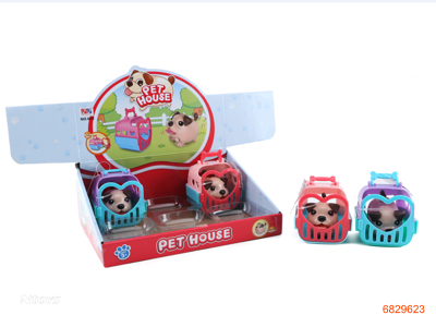 PET BASKET W/ B/O DOG,W/O 6*1AAA BATTERIES,6PCS/DISPLAY BOX