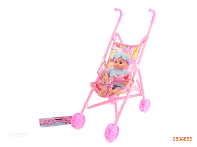 DOLL TROLLEY W/14