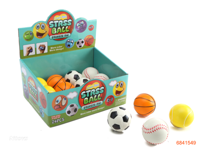 6.3CM PU BALLS 24PCS/DISPLAY BOX 4ASTD