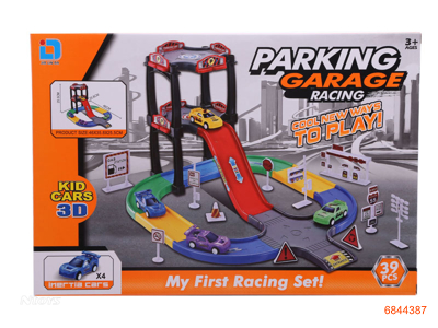 PARKING LOT W/4PCS P/B CAR