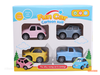 PULL BACK DIE-CAST CAR 4PCS