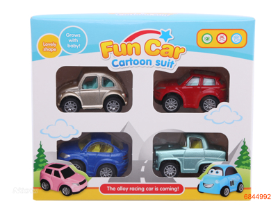 PULL BACK DIE-CAST CAR 4PCS