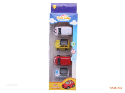 PULL BACK DIE-CAST CAR 4PCS