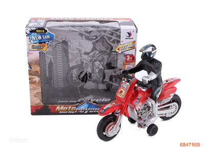 1:64 F/P MOTORCYCLE W/LIGHT/SOUND/3*AG13 BATTERIES 3COLORS