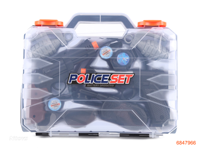 POLICE SET W/LIGHT/MUSIC/6*AG10 BATTERIES