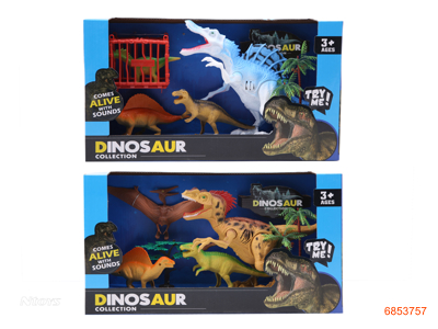 DINOSAUR SET W/LIGHT/SOUND/2*AG13 BATTERIES